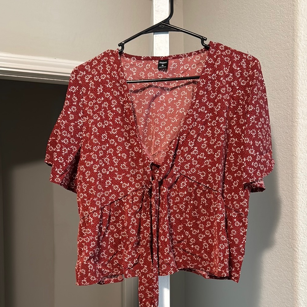 Floral Red Women's Top